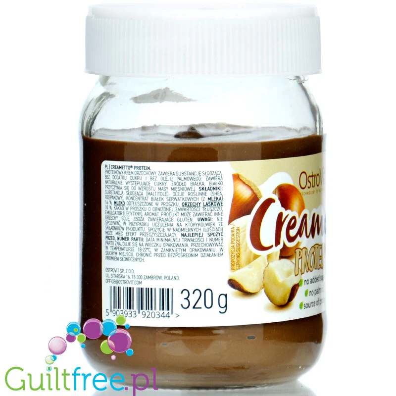 Creametto Protein Hazelnut - proteinowy krem czekoladowo-laskowy bez dodatku cukru - Image 3