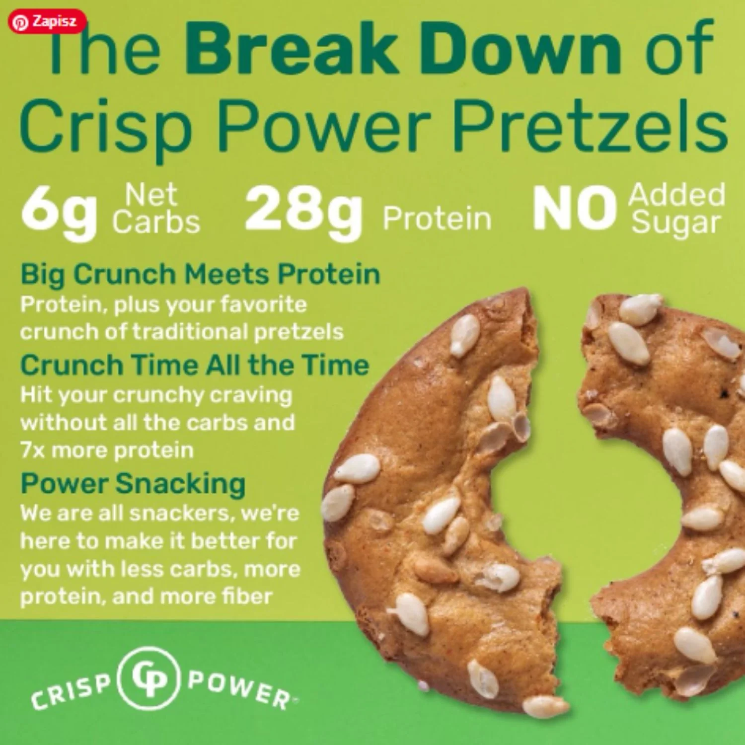 Crisp Power Protein Pretzels Everything Spice - keto precelki proteinowe, 28g białka & 190kcal - Image 7