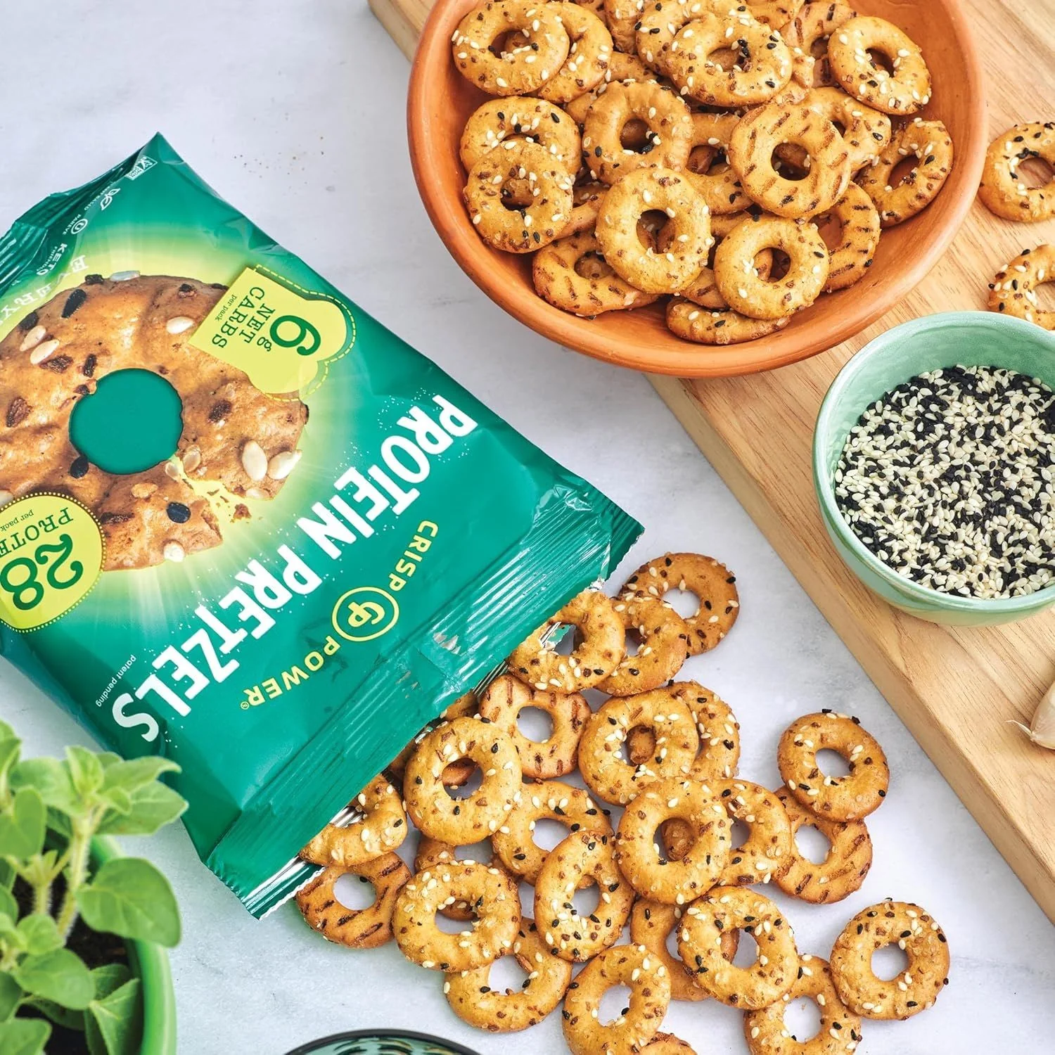 Crisp Power Protein Pretzels Everything Spice - keto precelki proteinowe, 28g białka & 190kcal - Image 8