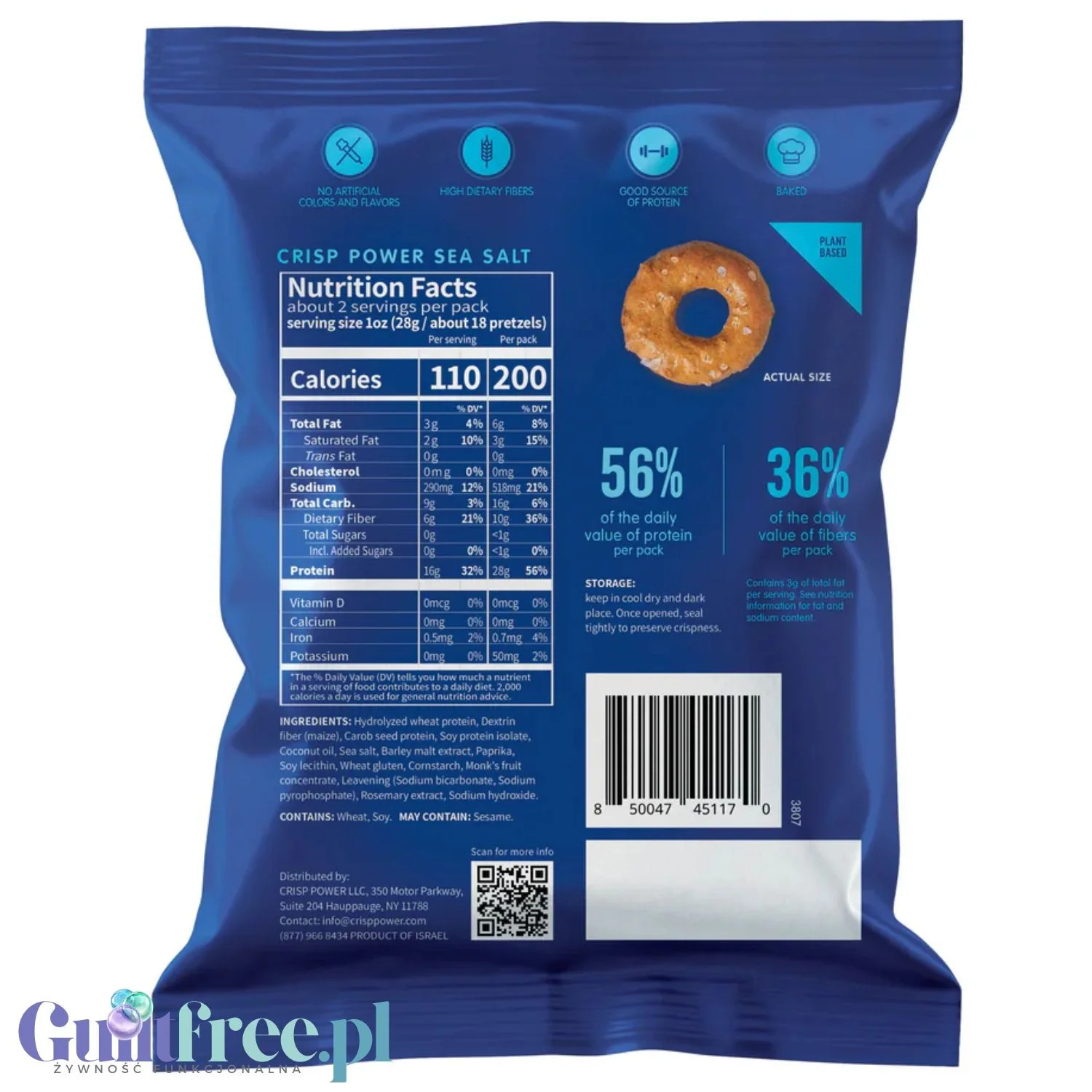 Crisp Power Protein Pretzels Sea Salt - keto precelki proteinowe solone, 28g białka & 200kcal - Image 6