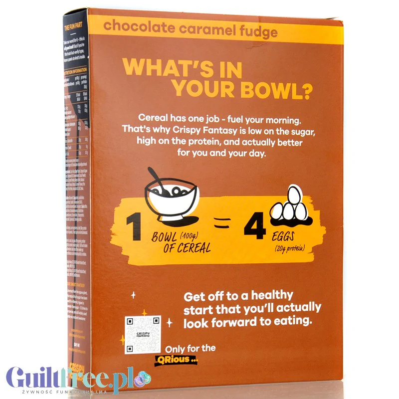 Crispy Fantasy Protein Cereal Chocolate Caramel Fudge - proteinowe płatki śniadaniowe bez glutenu 28% białka - Image 3