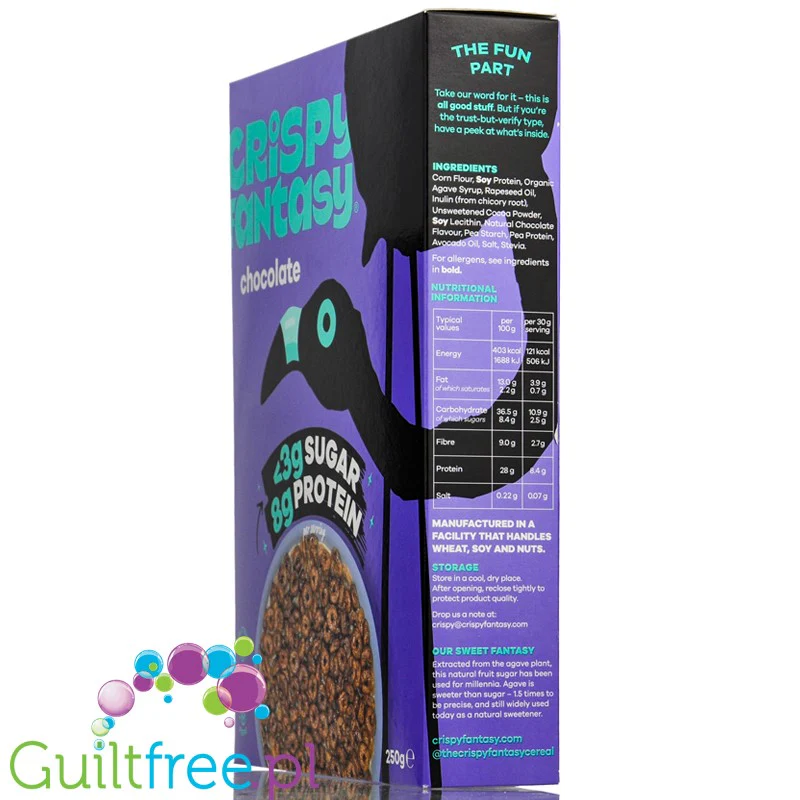 Crispy Fantasy Protein Cereal Chocolate - proteinowe płatki śniadaniowe bez glutenu 28% białka - Image 3