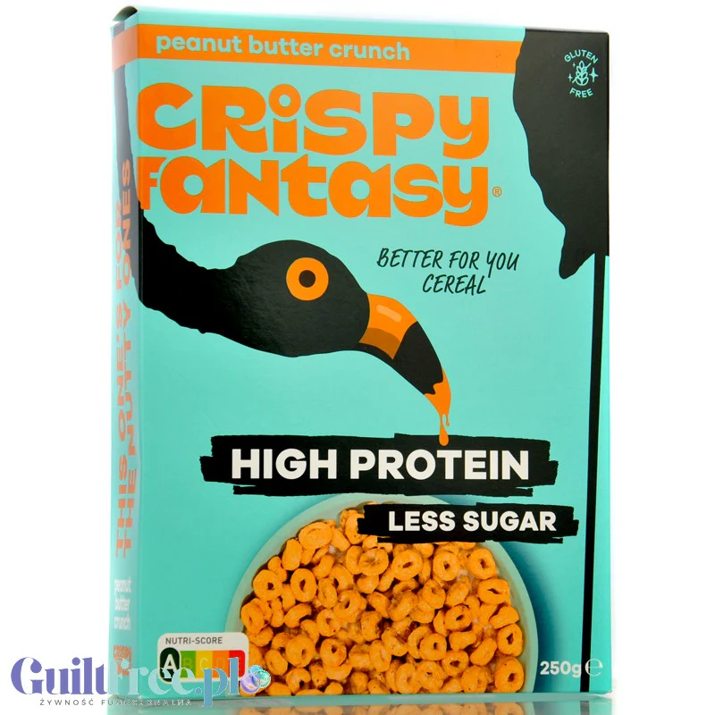 Crispy Fantasy Protein Cereal Peanut Butter Crunch - proteinowe płatki śniadaniowe bez glutenu 28% białka