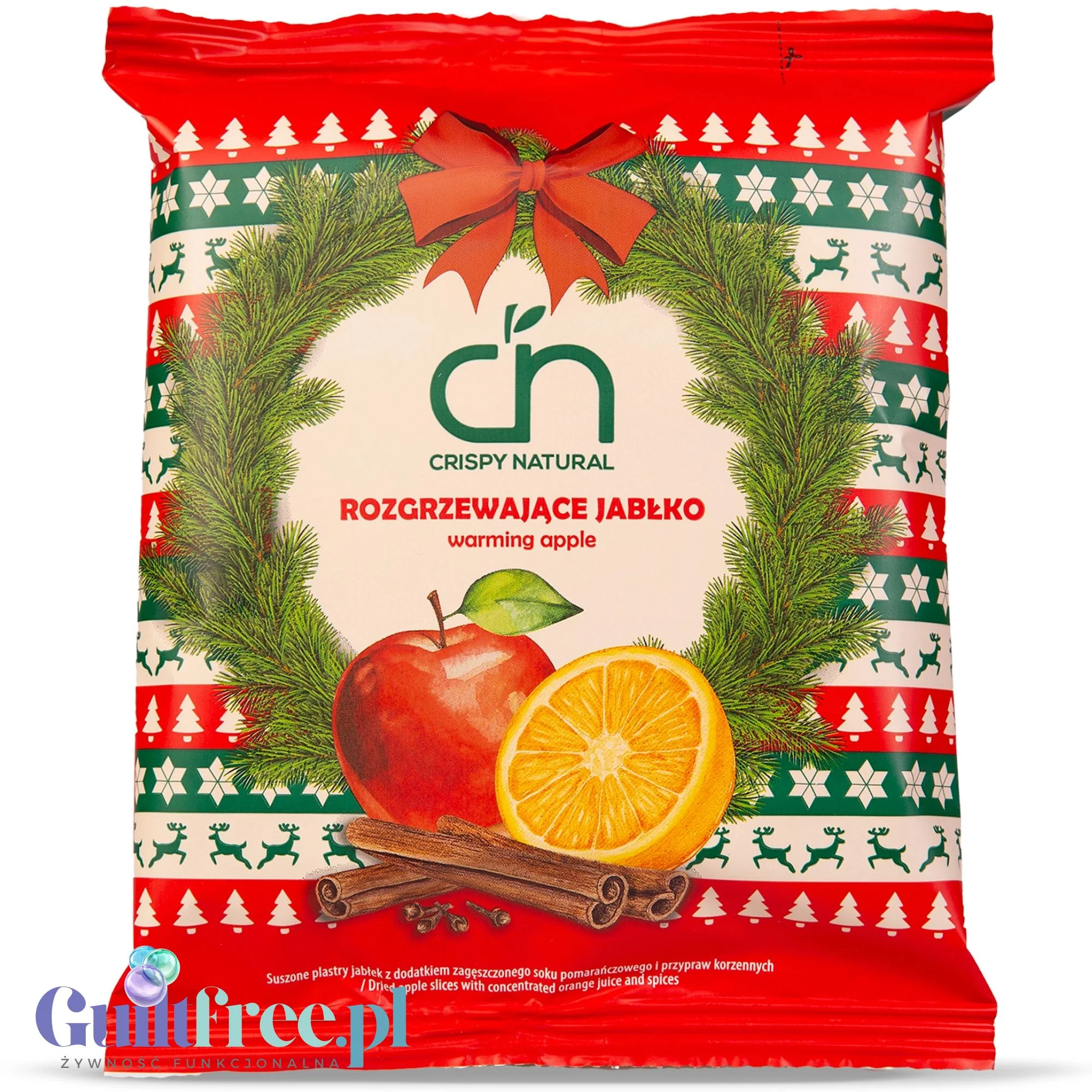 Crispy Natural Rozgrzewające Jabłko XXL - chrupiące plastry jabłka z dodatkiem pomarańczy i przypraw korzennych
