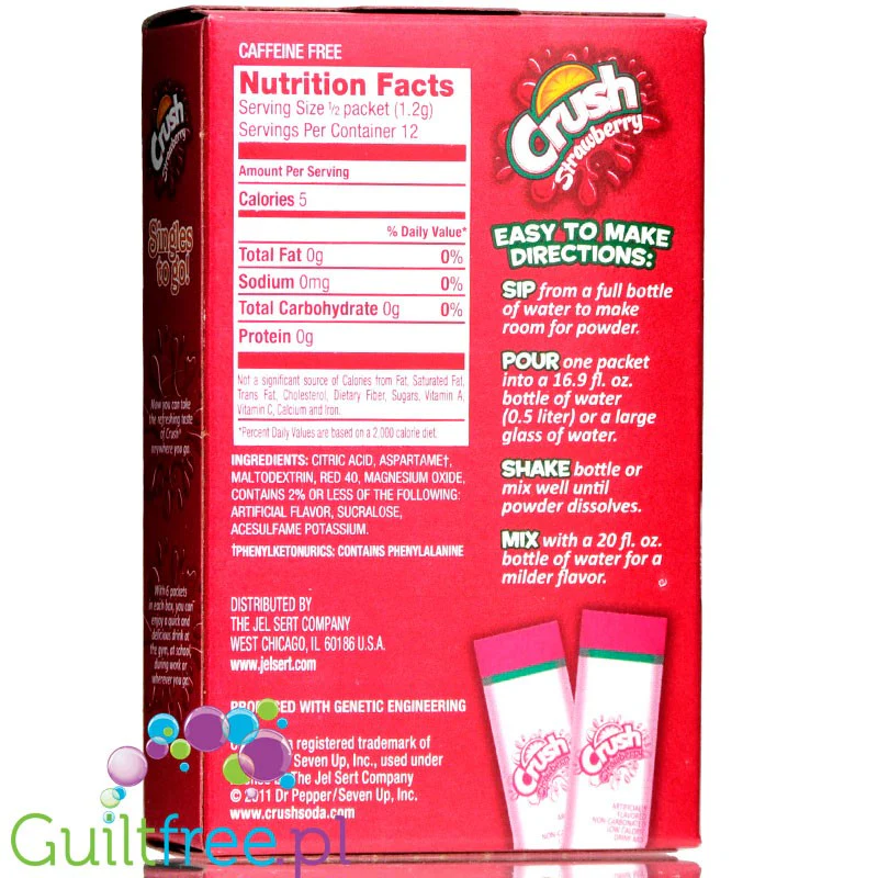Crush Singles to Go Strawberry - saszetki bez cukru, napój instant, Truskawka - Image 2