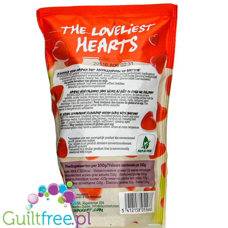 Damhert Love Hearts - bezglutenowe wegańskie żelki serduszka bez cukru - Image 2