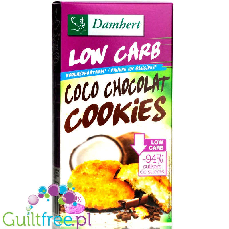 Damhert Low Carb Coco Chocolat - ciastka kokosowe z czekoladą bez dodatku cukru