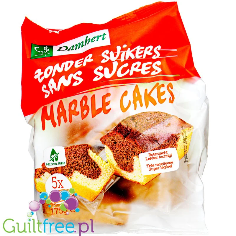 Damhert Marble Cakes - bezglutenowe marmurkowe miękkie babeczki cukru i oleju palmowego
