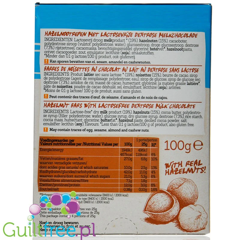 Damhert Praline Barres - bezlaktozowe bezglutenowe batoniki w czekoladzie z nadzieniem pralinowym - Image 2