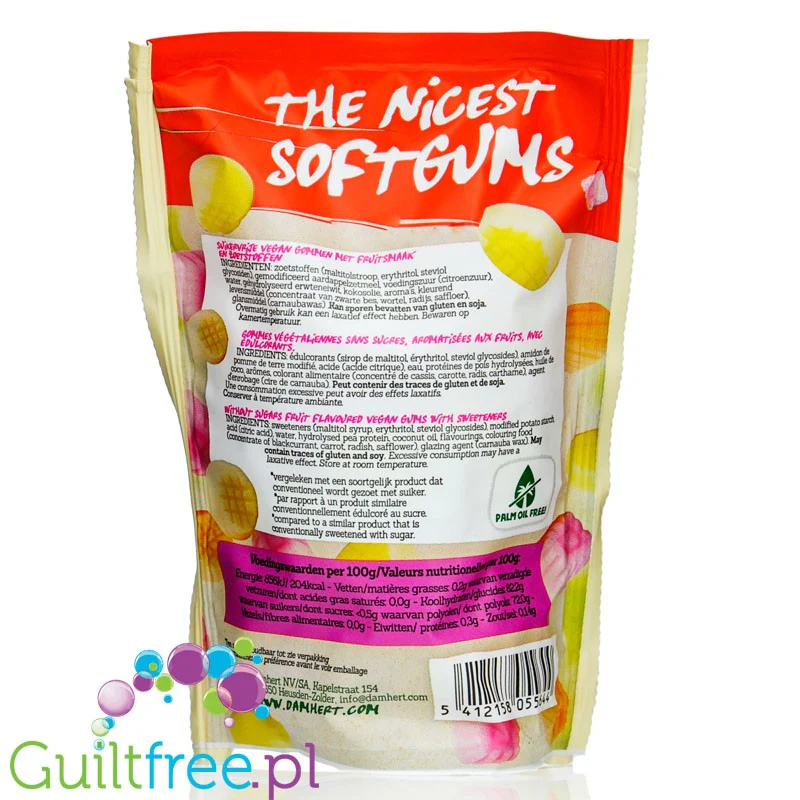 Damhert Soft Gums - bezglutenowe wegańskie miękkie żelki bez cukru ze stewią i erytrolem - Image 2