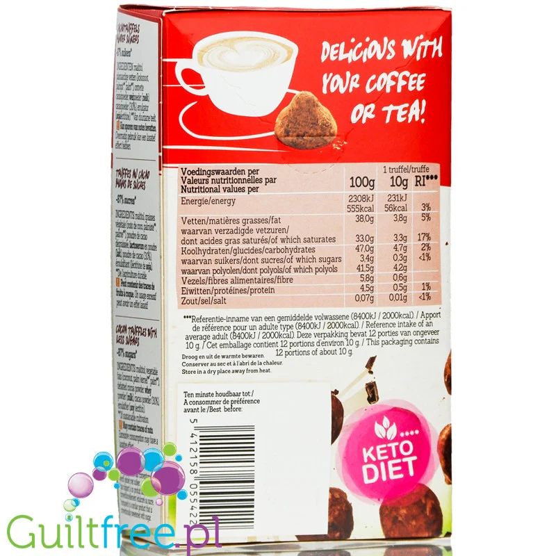 Damhert Truffels Cacao - belgijskie keto trufle czekoladowe -87% węglowodanów - Image 4
