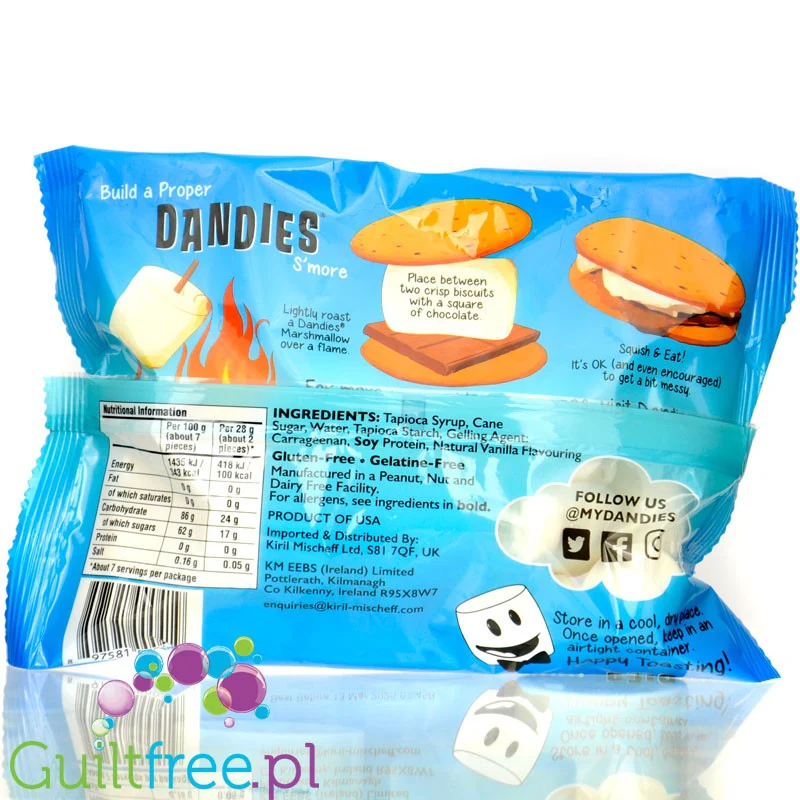Dandies Vegan Marshmallows Vanilla XXL - wegańskie GIGA pianki o smaku waniliowym, bez sztucznych barwników i aromatów - Image 3