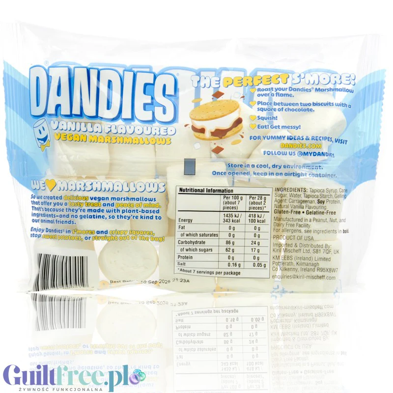 Dandies Vegan Marshmallows Vanilla XXL - wegańskie GIGA pianki o smaku waniliowym, bez sztucznych barwników i aromatów - Image 4