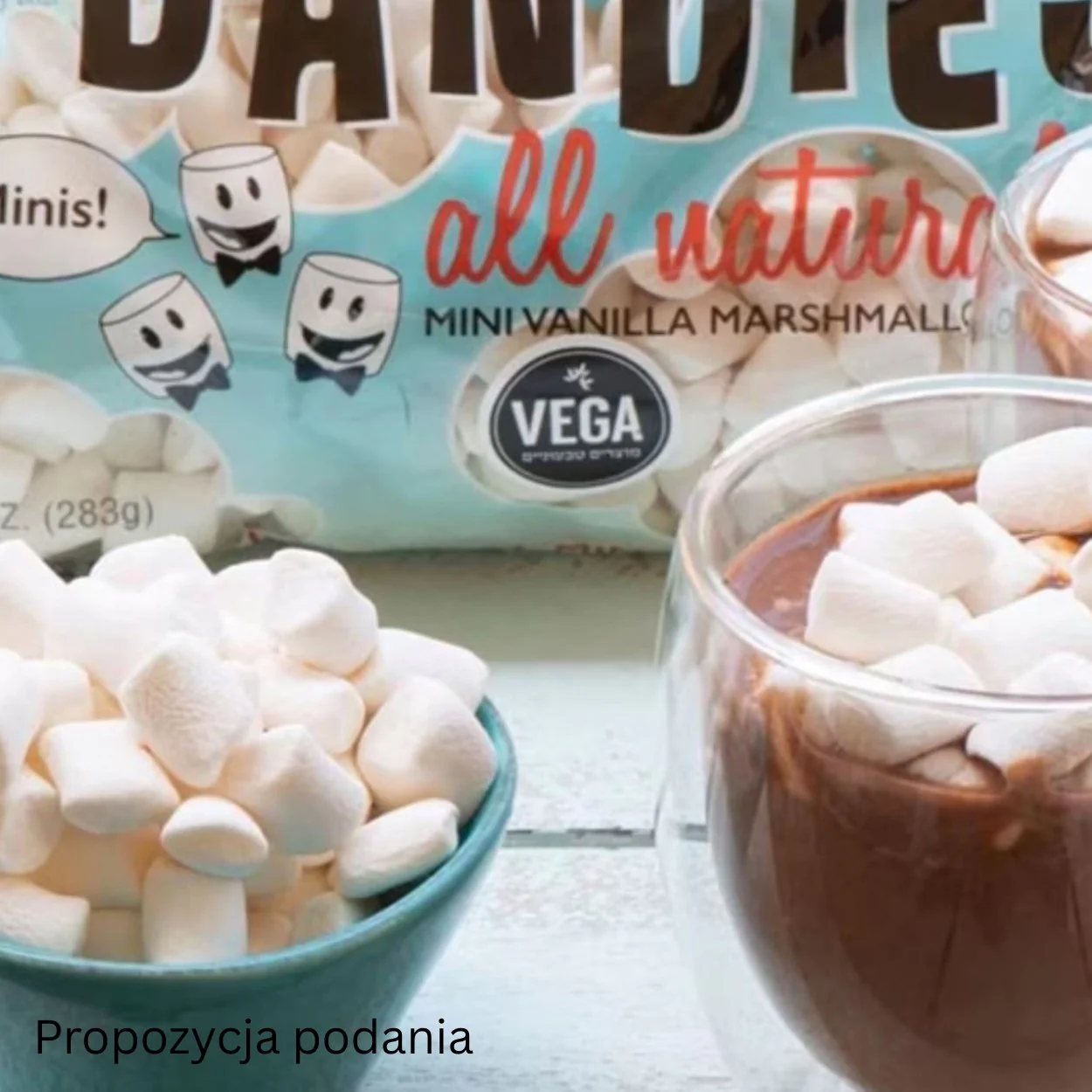 Dandies Vegan Mini Marshmallows Vanilla - wegańskie MINI pianki o smaku waniliowym, bez sztucznych barwników i aromatów - Image 2