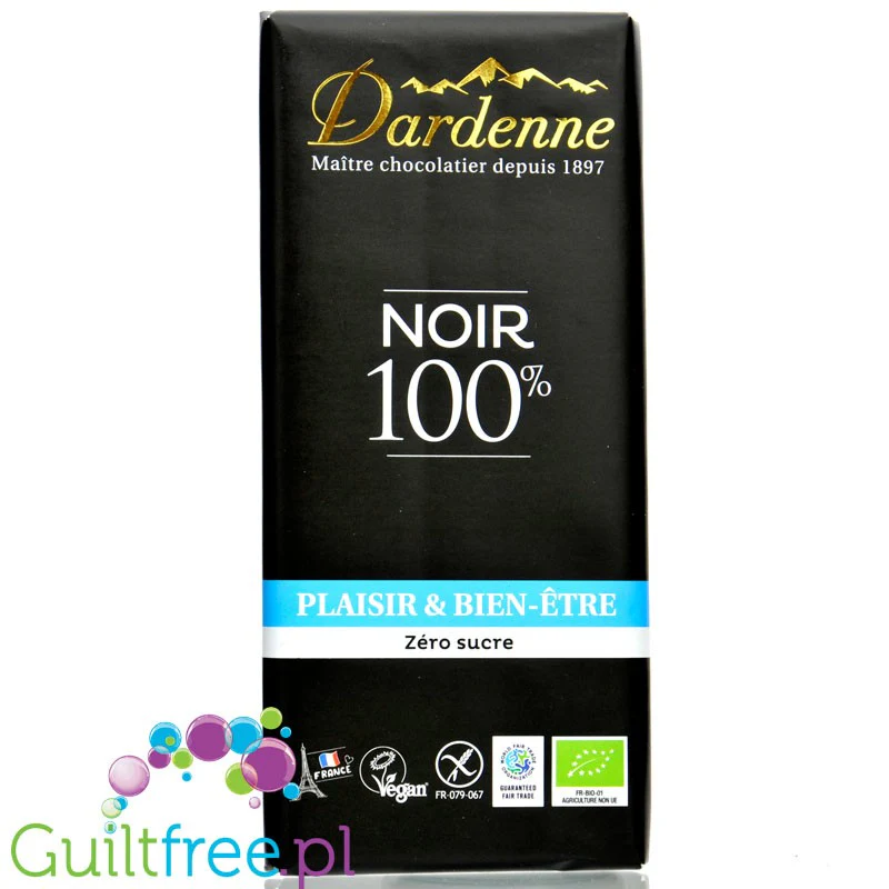 Dardenne Noir 100% - gorzka czekolada bez cukru, organiczna, wegańska, bez soi i glutenu