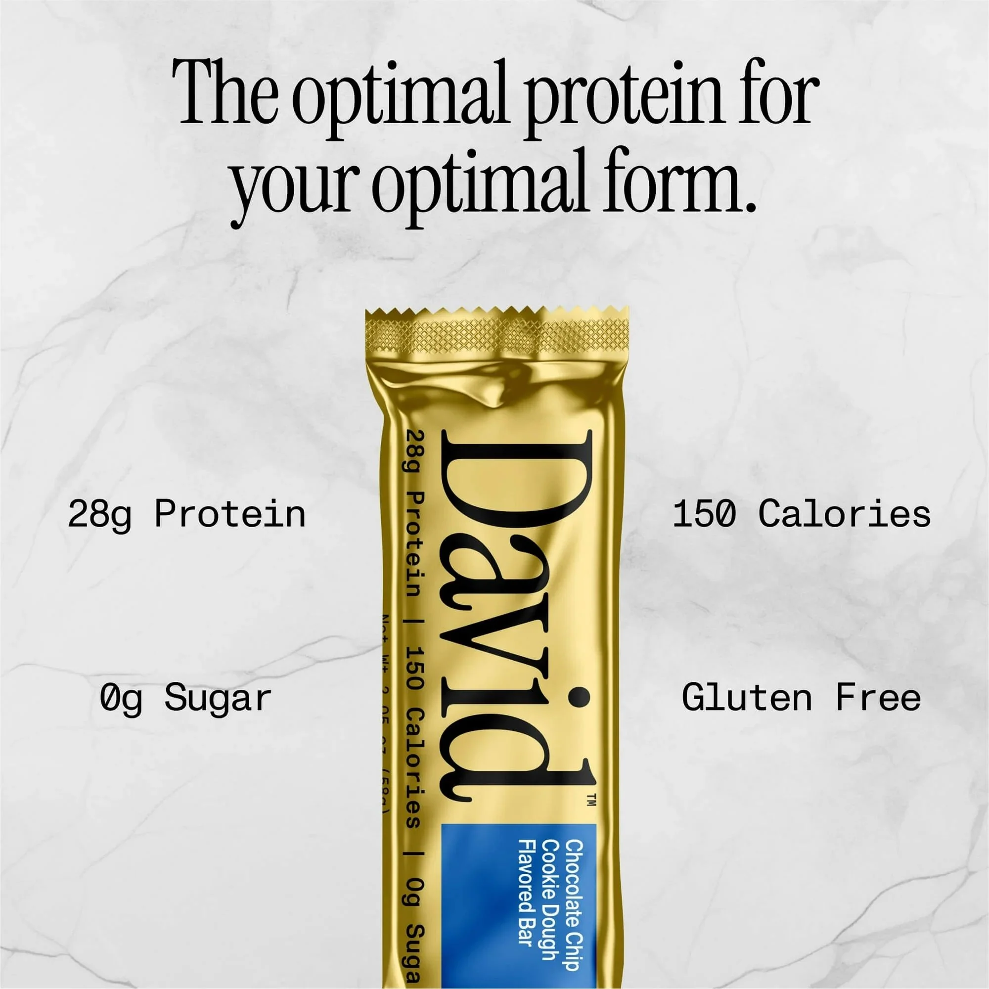 David Protein Bar Chocolate Chip Cookie Dough 62g - Image 4