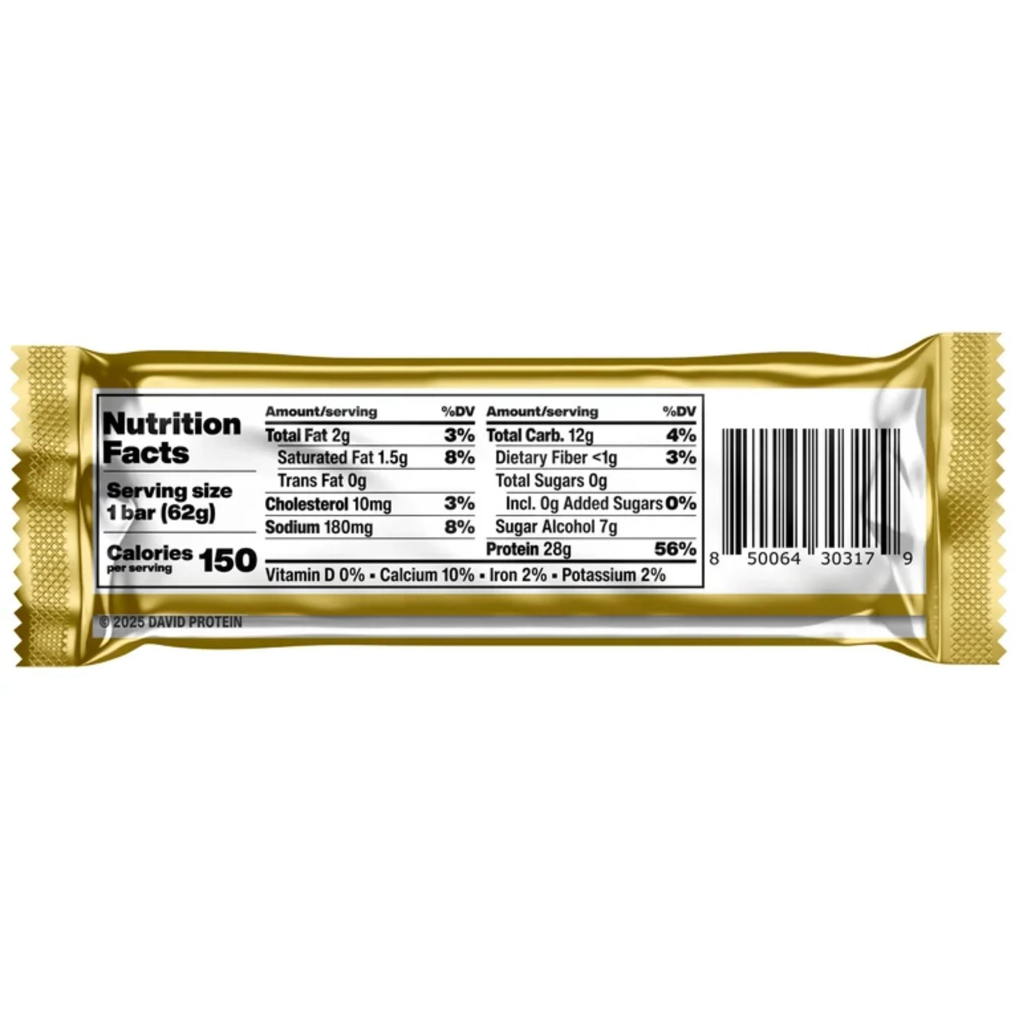 David Protein Bar Salted Peanut Butter 62g - Image 2