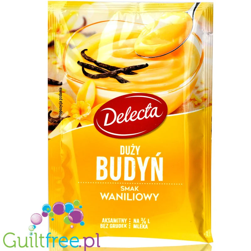 Delecta budyń waniliowy bez cukru, duże opakowanie na 0,75L mleka