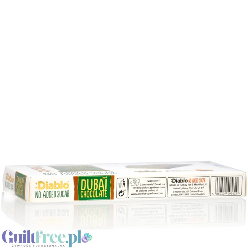 Diablo Dubai Chocolate 200g - czekolada dubajska bez dodatku cukru z pistacjami i knafeh - Image 2