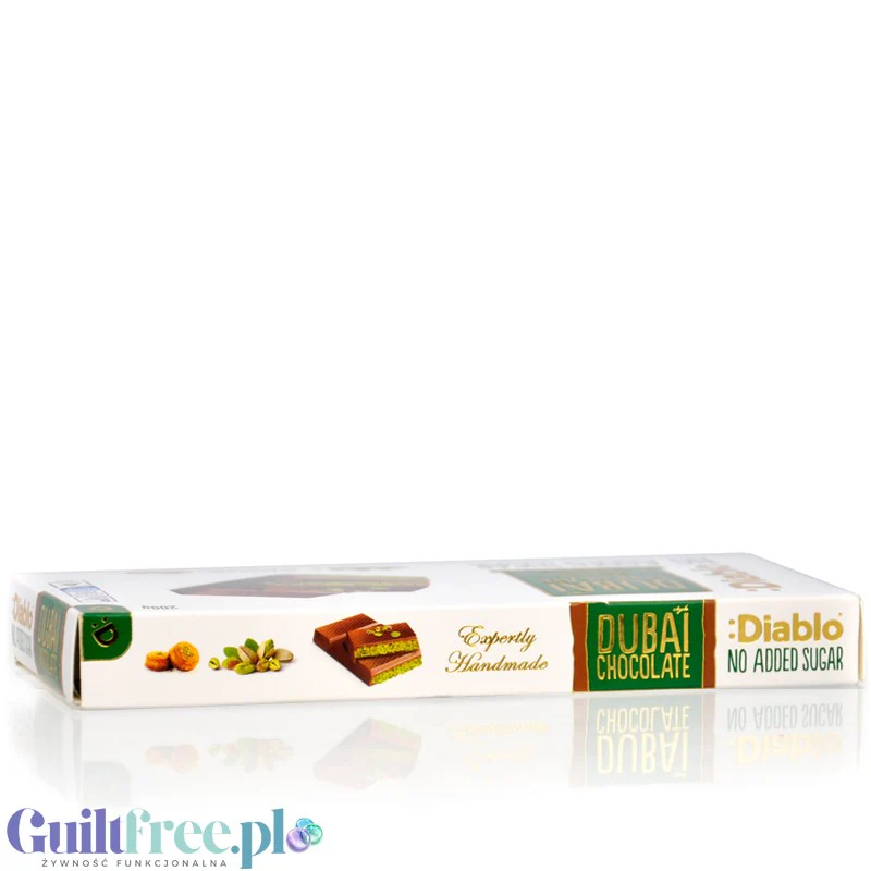 Diablo Dubai Chocolate 200g - czekolada dubajska bez dodatku cukru z pistacjami i knafeh - Image 3