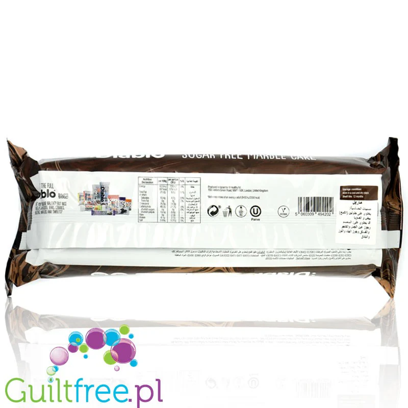 Diablo Sugar Free Marble Cake 0,4KG - duże gotowe ciasto marmurkowe bez cukru - Image 3