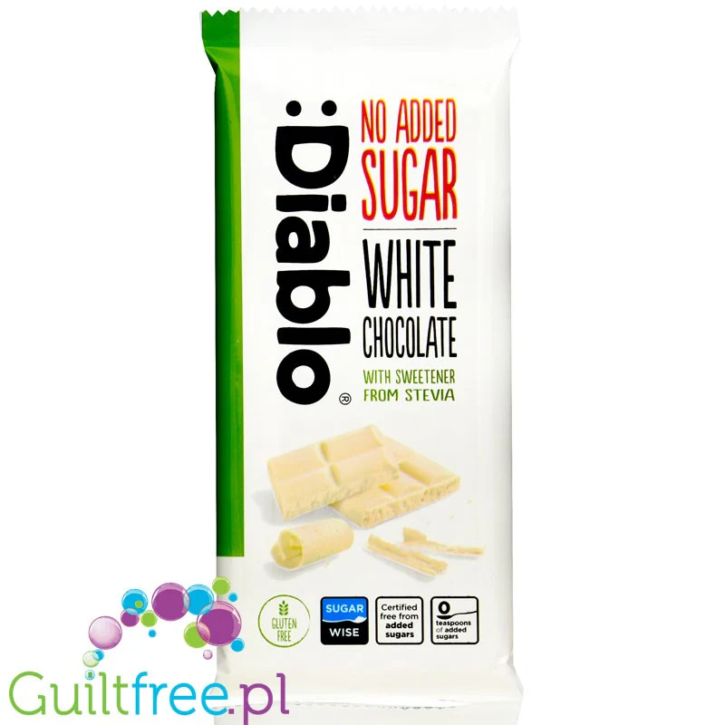 Diablo White Chooclate Stevia - bezglutenowa biała czekolada bez dodatku cukru