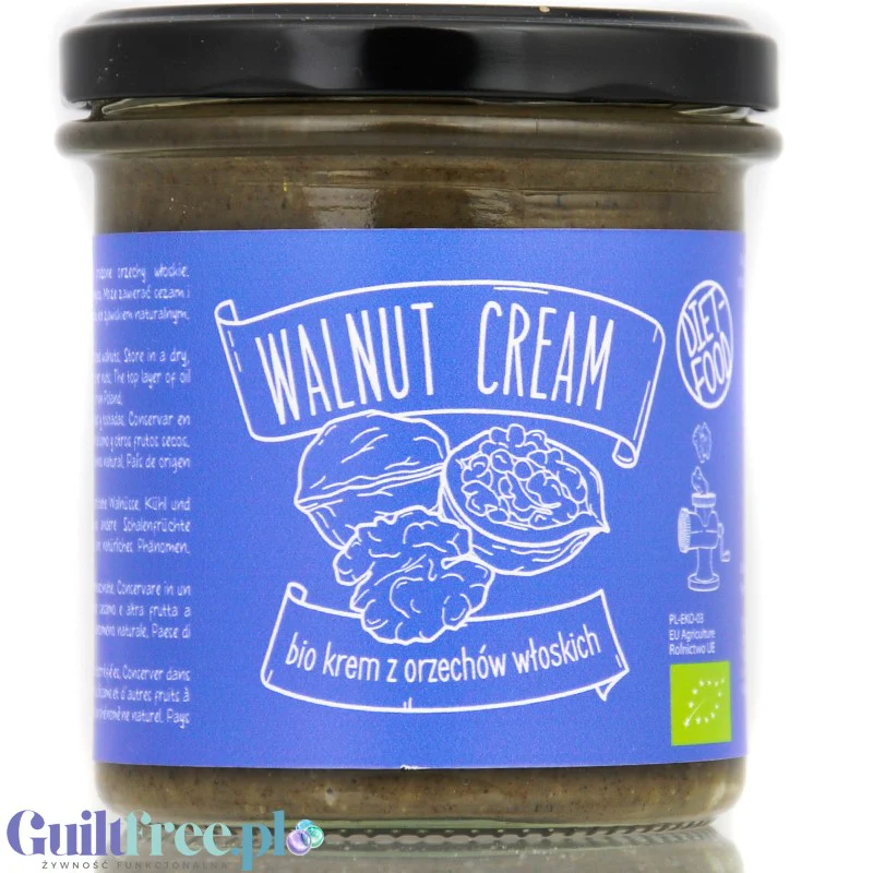 Diet Food Bio Masło z orzechów włoskich 100% bez soli i cukru 300g