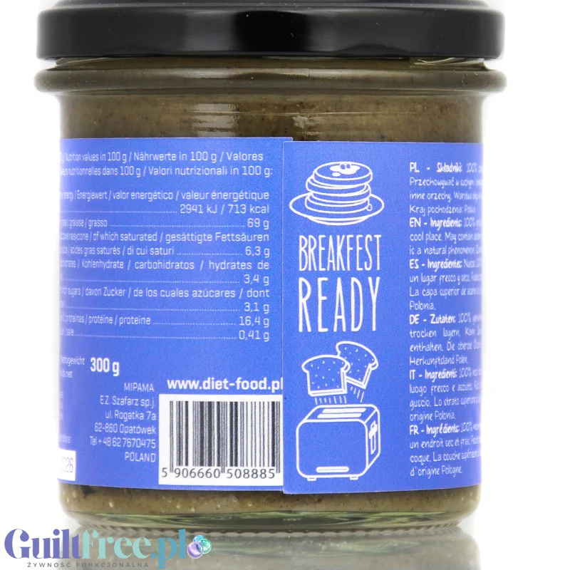 Diet Food Bio Masło z orzechów włoskich 100% bez soli i cukru 300g - Image 5