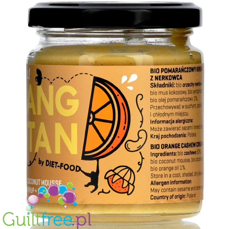 Diet Food ORANGNUTAN bio krem cashew-pomarańczowy z musem kokosowym - Image 2