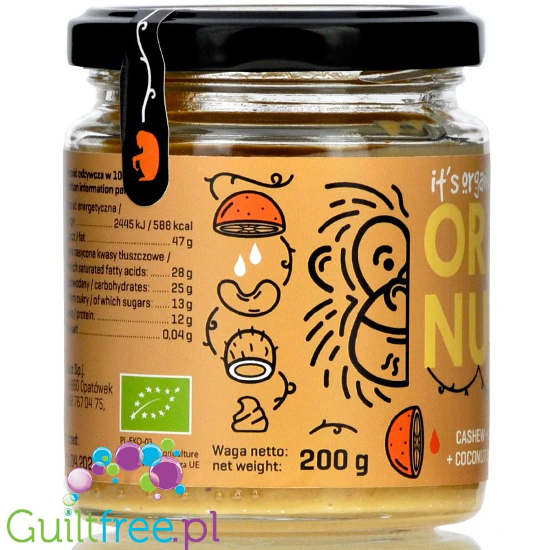 Diet Food ORANGNUTAN bio krem cashew-pomarańczowy z musem kokosowym - Image 3