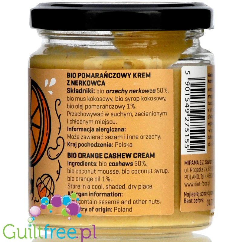 Diet Food ORANGNUTAN bio krem cashew-pomarańczowy z musem kokosowym - Image 5