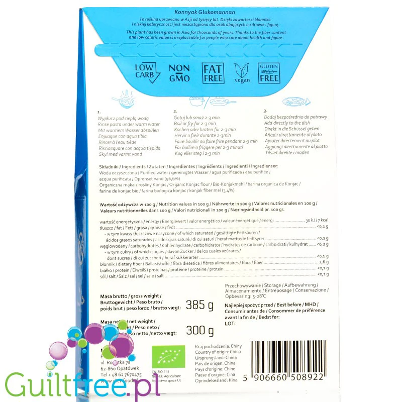 Diet Food Organic Makaron Shirataki Ryż 300g - makaron konjak zero - Image 2