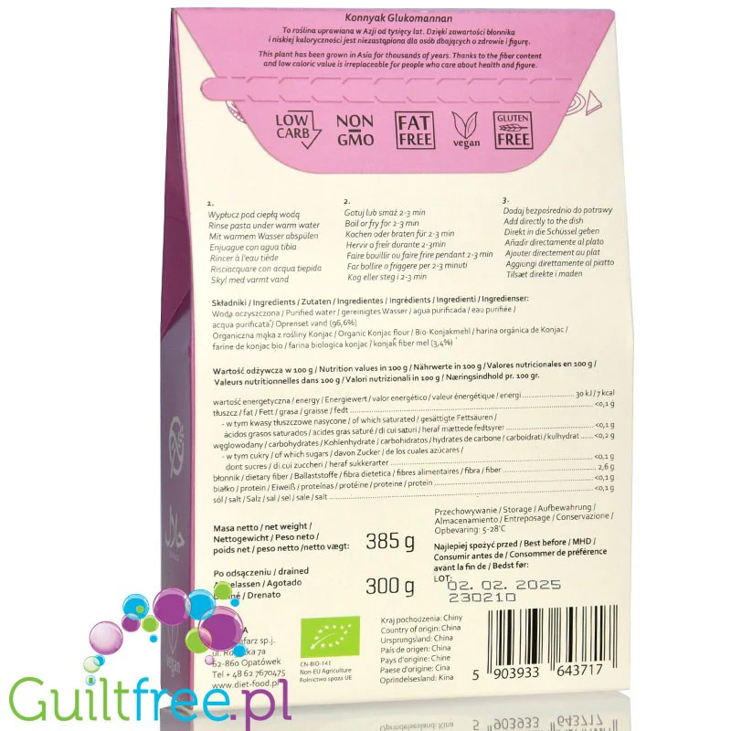 Diet Food Vermicelli Zero No Smell 300g - makaron konjac shirataki, cienkie nitki - Image 2