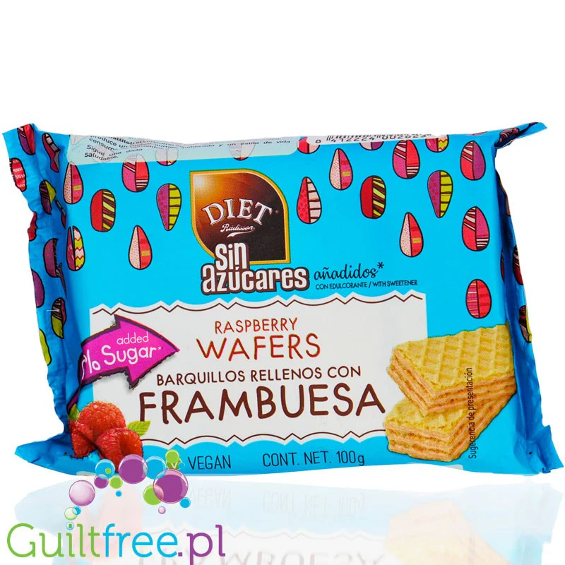 Diet Radisson Raspberry Wafers - wegańskie wafelki z kremem malinowym bez cukru