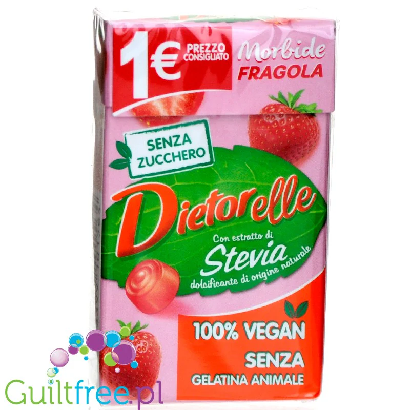Dietorelle Stevia Morbide Fragola BOX - wegańskie żelki bez cukru, ze stewią, Truskawka - Image 2