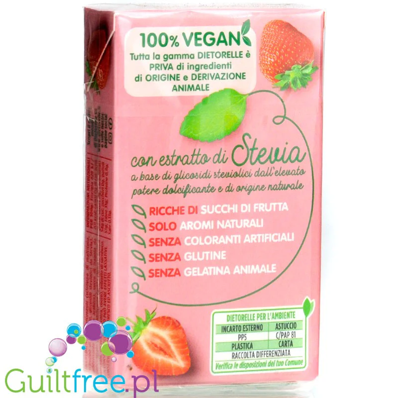 Dietorelle Stevia Morbide Fragola BOX - wegańskie żelki bez cukru, ze stewią, Truskawka - Image 4