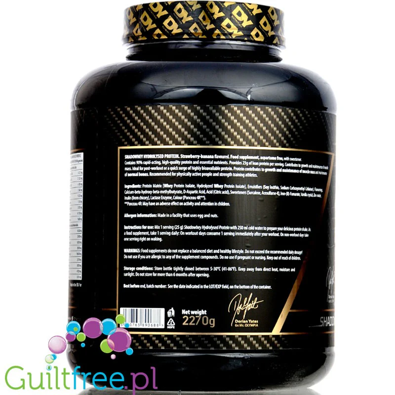 Dorian Yates Shadowhey Hydrolysate Vanilla 2,27KG - hydrolizat odżywka 90% białka zero cukru i tłuszczu - Image 2