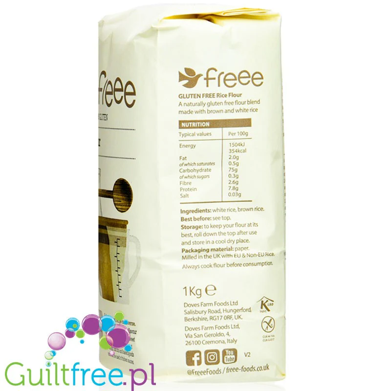 Doves Farm Rice Flour - bezglutenowa mąka ryżowa 1kg - Image 2
