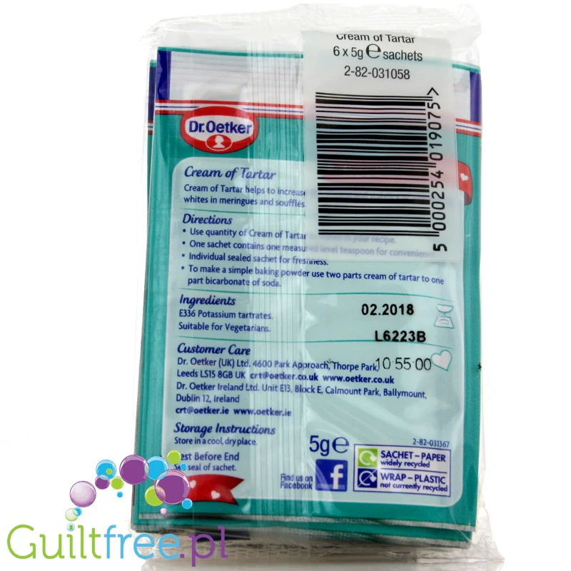Dr. Oetker Cream of Tartar 6 saszetek, kwaśny winian  potasu E336i - Image 2