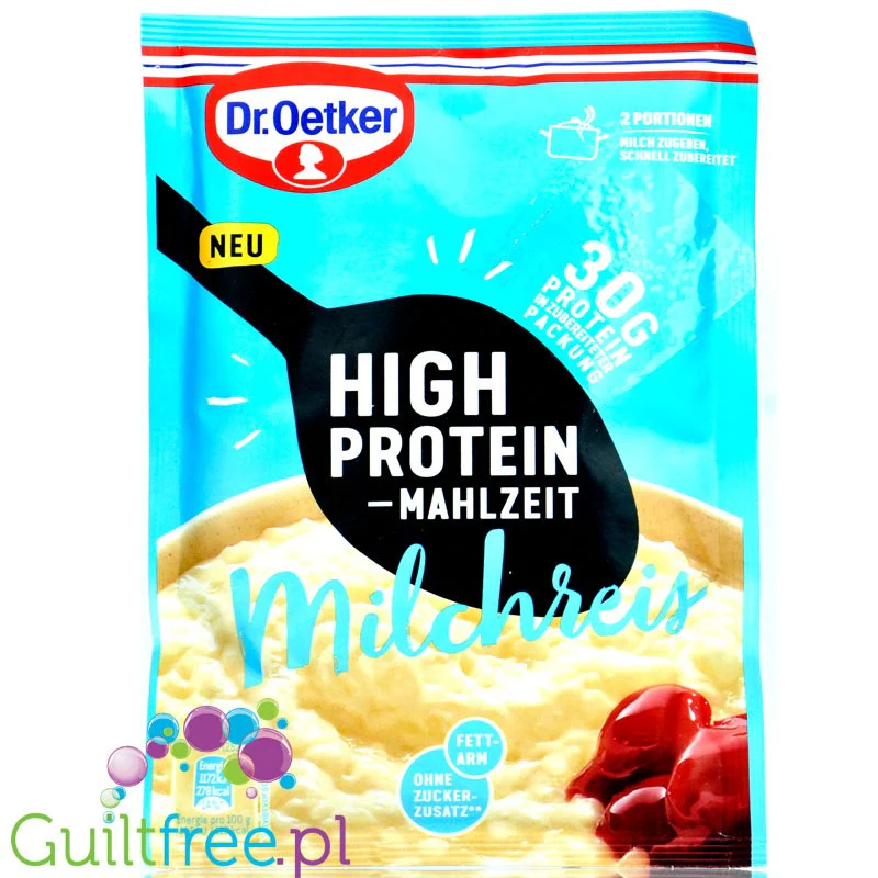 Dr Oetker High Protein Milchreis - proteinowy ryż na mleku bez cukru 30g białka