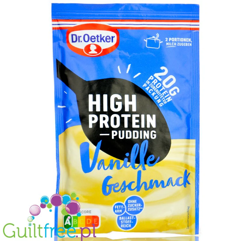 Dr Oetker High Protein Pudding Vanille - proteinowy budyń waniliowy w proszku 20g białka