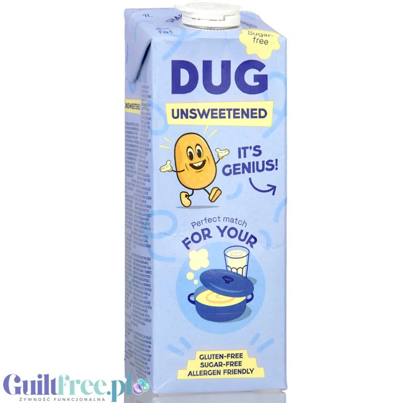 DUG Unsweetened 1L - nie-mleko roślinne ziemniaczane 34kcal, bez zagęstników, cukru i słodzików