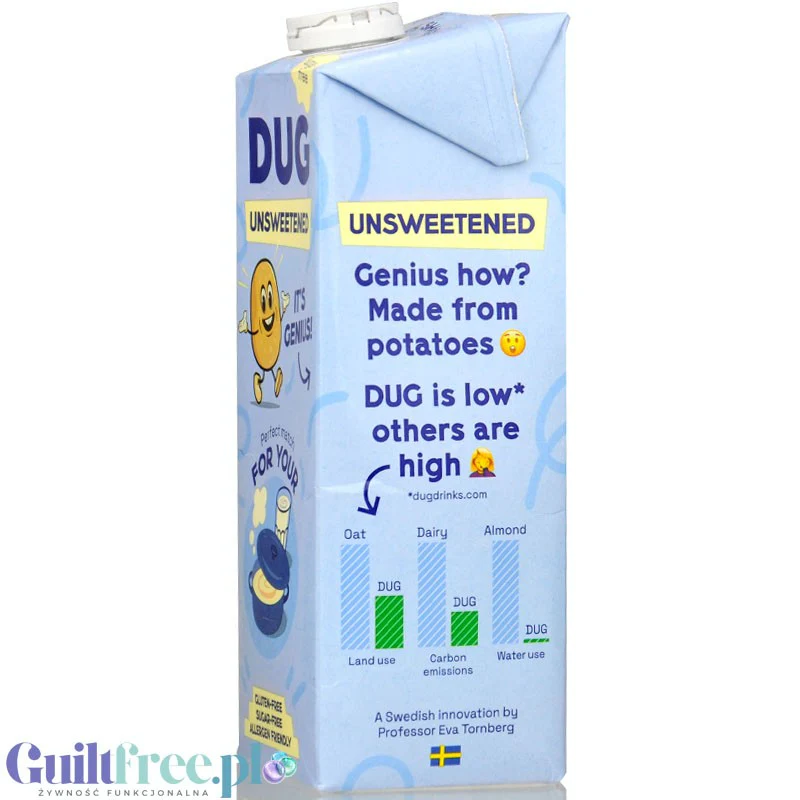 DUG Unsweetened 1L - nie-mleko roślinne ziemniaczane 34kcal, bez zagęstników, cukru i słodzików - Image 2