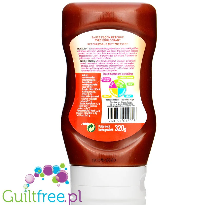 Dukan Ketchup - niskwęglowodanowy ketchup bez cukru ze stewią 47kcal w 100g - Image 2