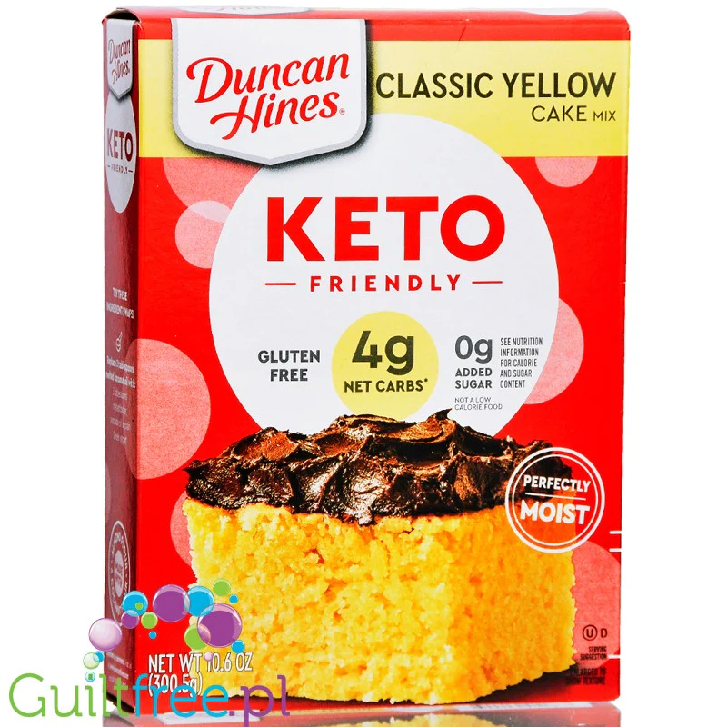 Duncan Hines Keto Friendly Classic Yellow Cake Mix - mieszanka do bezglutenowego keto ciasta biszkoptowego