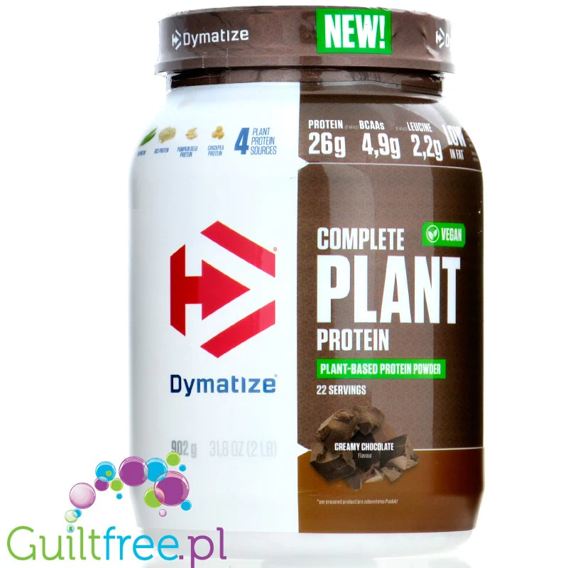 Dymatize Complete Plant Protein Creamy Chocolate - wegańska odżywka białkowa bez soi i glutenu, 26g białka