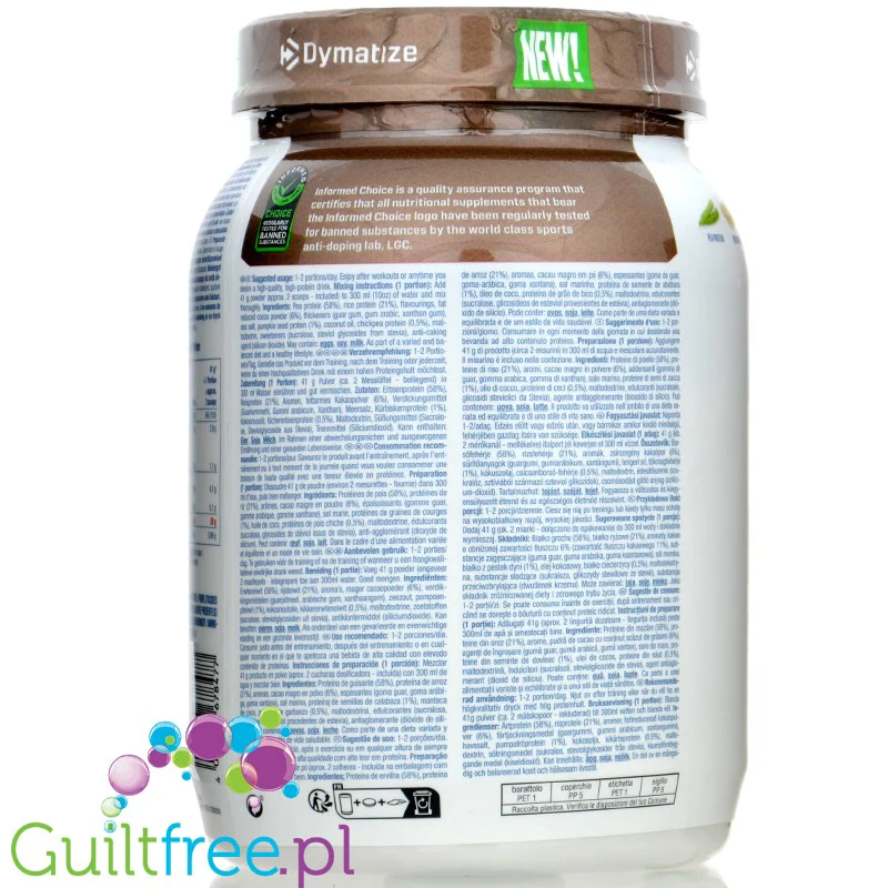 Dymatize Complete Plant Protein Creamy Chocolate - wegańska odżywka białkowa bez soi i glutenu, 26g białka - Image 3