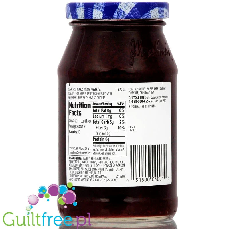 Smucker's dżem bez cukru z czerwonych malin - Image 3