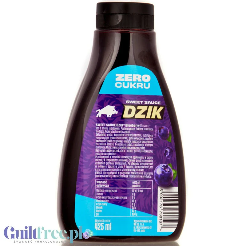 Dzik Sweet Sauce Jagoda, syrop zero cukru o smaku jagodowym 5kcal - Image 2