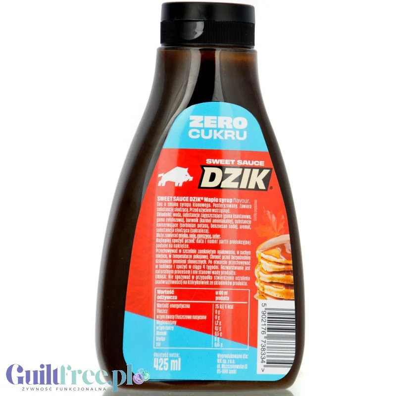 Dzik Sweet Sauce Klonowy, naleśnikowy syrop zero cukru o smaku syropu klonowego 6kcal - Image 2